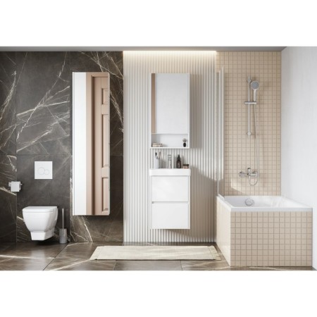 Tumbing under the Aquaton Skandi sink, 45 cm, white matte color, white glossy-5