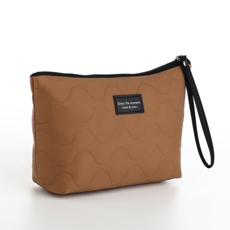 Cosmetic bag a single-flower, 25*7.5*14, lightning department, lining, dark beige