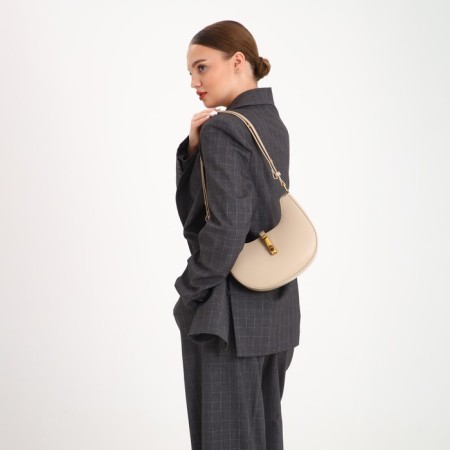 Female bag Textura, small size, beige color-10