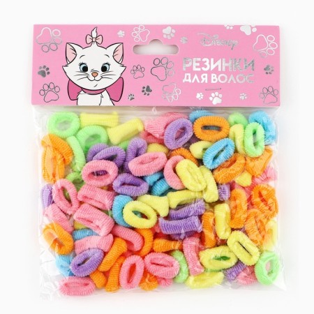 A set of hair rubber bands in a jar, 100 pieces, 1 cm, cats aristocrats-1