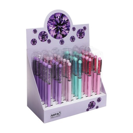 Gel pen Calligrata "rhinestones", 0.5 mm, blue, Mix case-11
