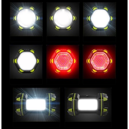 Flight battery flashlight, 4800 mAh, LED, 8 modes, 18.5 x 9.5 cm-2