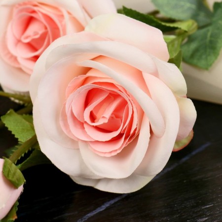 Artificial flowers "bush rose" 67 cm, pale pink-1