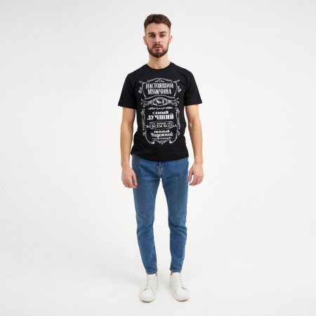 Male T -shirt KAFTAN "Real Man" p. 50, black-2