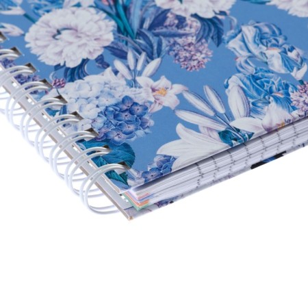 A4 college, 80 sheets in a cage on the crest of Floral Collection, hard cover, multi-colored cut, glossy lamination-2