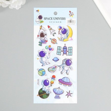 Plastic sticker "Friendly Cosmos" mix 22x10 cm-5