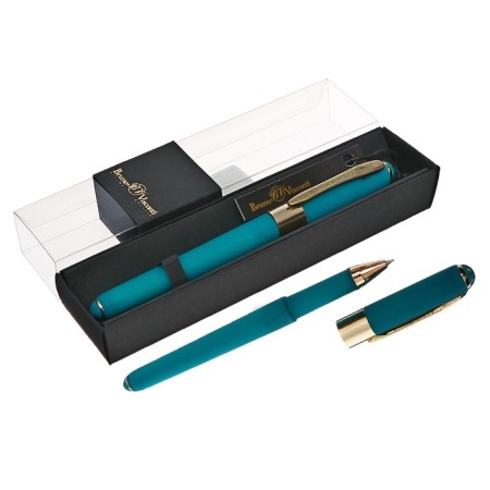 Ballic handle, 0.5 mm, BrunovisConti Monaco, blue rod, Soft Touch Wave, in case