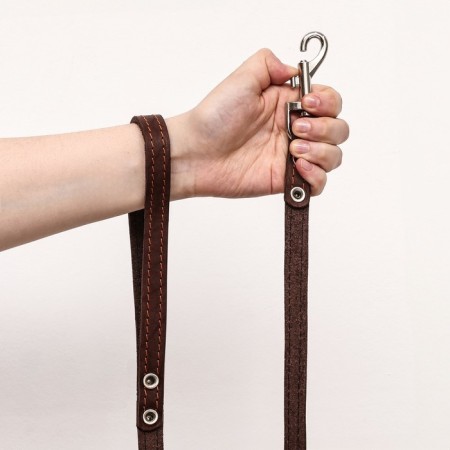 Leather leather single -layer long, 2 m x 1.6 cm, brown-6