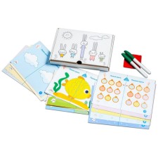 A set of cards for drawing with both hands 