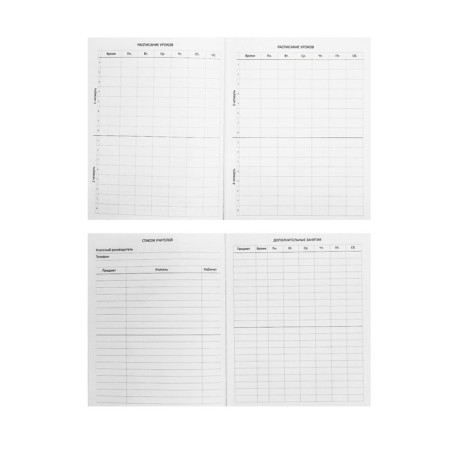 Universal diary for grade 1-11 "Map of Russia", solid cover, artificial leather, silkography, lies, tinted block, 48 sheets-5