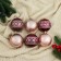 Set of balls plastic D-8 cm, 6 pcs "night" flowers pattern, burgundy gold