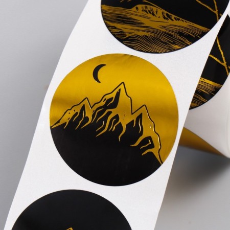 Stick Paper "Mountain" embossing gold d = 3.8 cm 252 pcs in roll-3