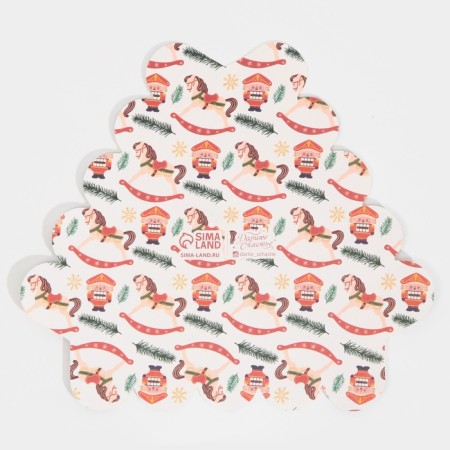 Box for confectionery products with PVC lid "Nutcracker", 18 x 18 x 4 cm, new year-7