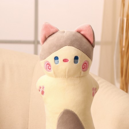Soft toy "cat", 50 cm, light gray color-1