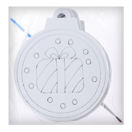 Christmas tree decoration for painting "Gift" 4 pcs., Brush-4