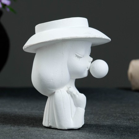 Kashpo - organizer "Girl with chewing gum" white 9x11x9cm-1