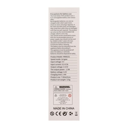 Portable fan YM88151, 250 mAh, 1 mode, charging cable, purple-7