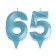 Candle in the cake anniversary "line" (set 2 in 1), number 65 /56, blue metallic, 6.5 cm