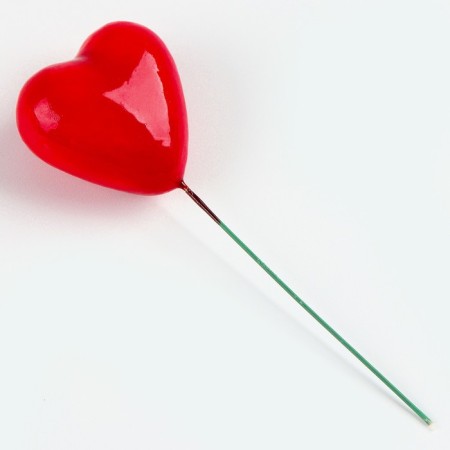 A figure for crafts and decor on the wire "Heart", a set of 10 pcs., Size 1 pc. - 4 × 2.5 × 10 cm-1