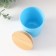 Bank for candles glass with a “blue matte lid” 220 ml 7x7x8.4 cm