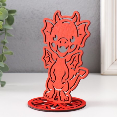 Figure on the stand "Dragon" red 13x8.5cm (set 2 parts)-2