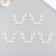 Decor "horns" 7.5x6 cm silver set 5 pcs foam glitter