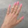 Set of rings 10 pieces "trend" lady, white color in gold, size mix