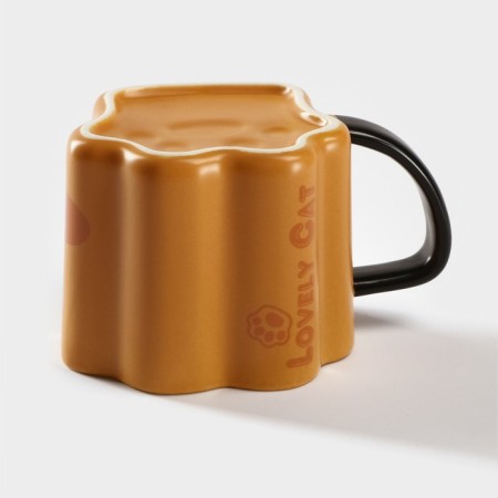 Ceramic mug "Tiger's paw", 350 ml, orange color-4