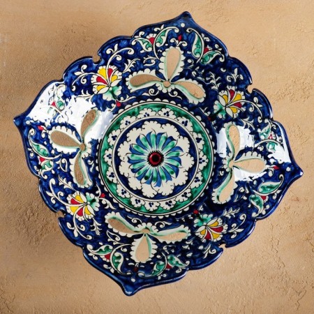 Rishtan ceramics "Patterns", 25 cm, blue-5