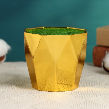 Floristic Kashpo "Trapezius" gold, 9x9x7cm-5