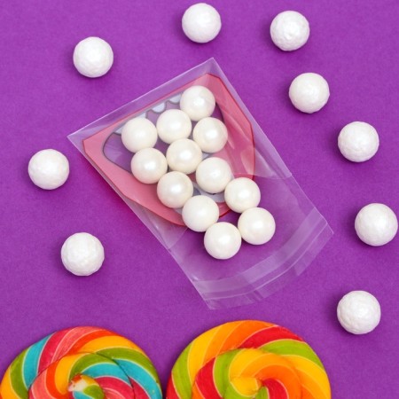 BOPP package with sticky tape, "monstrik", 7*7+3cm-4