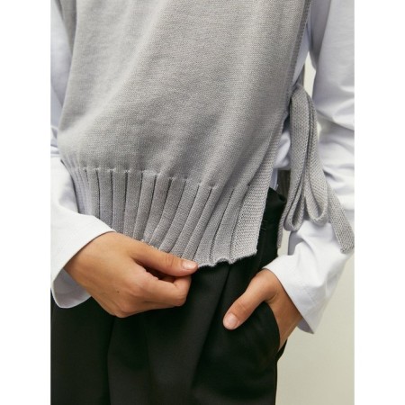 Knitted children's vests Amarobaby Bow, height 140 cm, color gray color-8