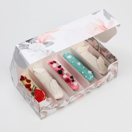 Eclaire box, confectionery packaging, 5 inserts, Present, 25.2 x 15 x 7 cm-7