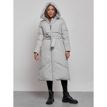 Coat insulated winter female, size 44, color light gray-4