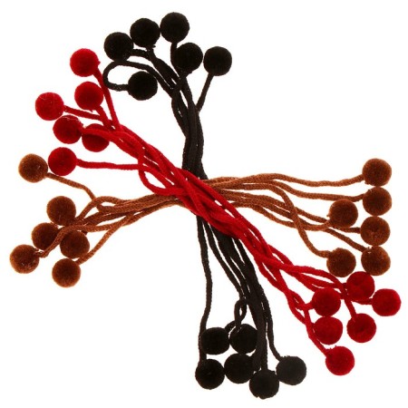 Decorative element on the rope "Joy" 2 balls, d = 1.5 cm, set 18 pcs., Mix color