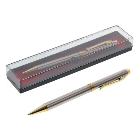 Gift handle, ball, in a plastic case, rotary, "expert", gray with golden inserts