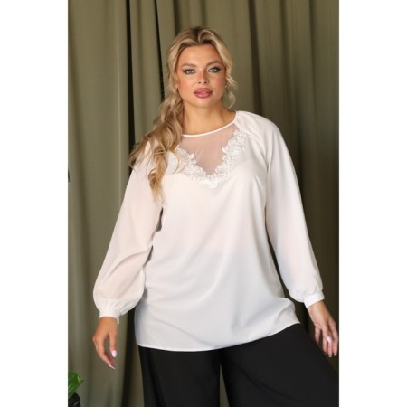 Female blouse, size 52, white color-1