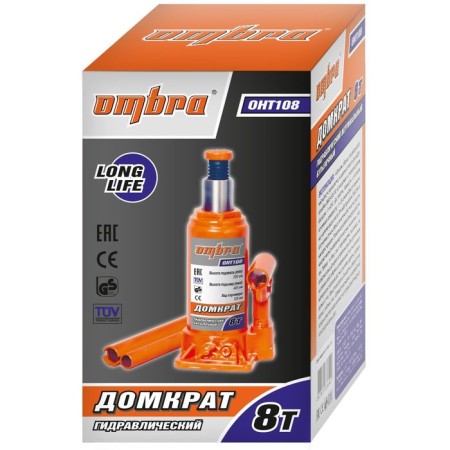 Hydraulic jack Ombra OHT108, 8 t, rise 200-405 mm