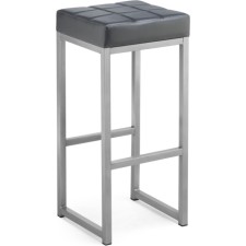 Baric stool Khurkroks Metal/Eco -leather, gray/gray 36x36x81 cm