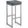 Baric stool Khurkroks Metal/Eco -leather, gray/gray 36x36x81 cm