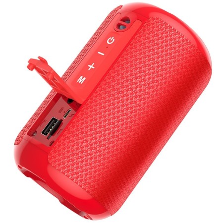 Portable column Hoco HC1, 5 W, 1200 mAh, BT5.0, Microsd, USB, AUX, FM radio, red-2