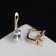 Earrings with “Bloom” rhinestones oval mini, white color in gold