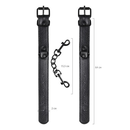 Toyfa Theater, black handcuffs, PU skin, 26.5 cm-11