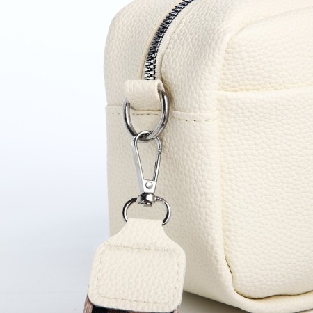 Bag Cross-Bodi with a zipper, white color-3