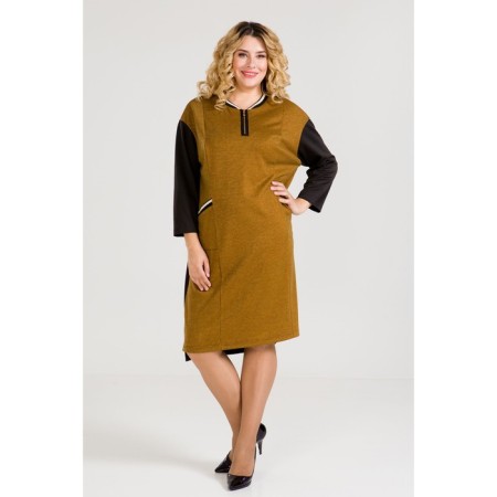 Female dress, size 56, mustard color-2