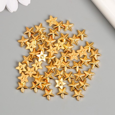 Decor for creativity plastic "Stars" gold set 50 pcs 1x1 cm-2