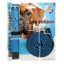 Kapon zoonik set, collar 37-51 x 2.5 cm and leash 2 m mix of flowers