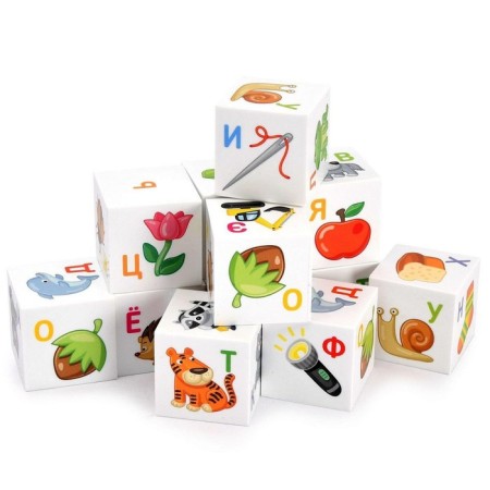Cubes "Cubes for wise men. Alphabet ", 12 pcs.-6