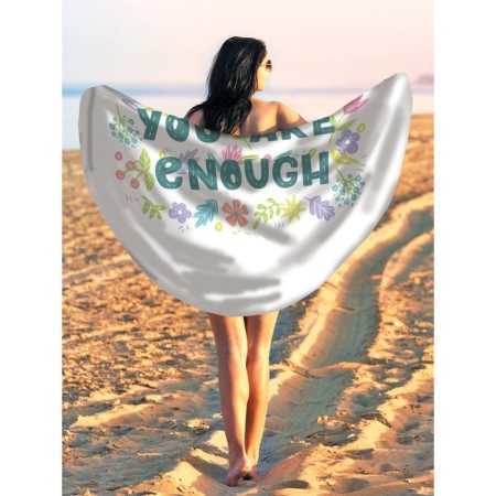 Pareo and beach rug "You are enough", d = 150 cm