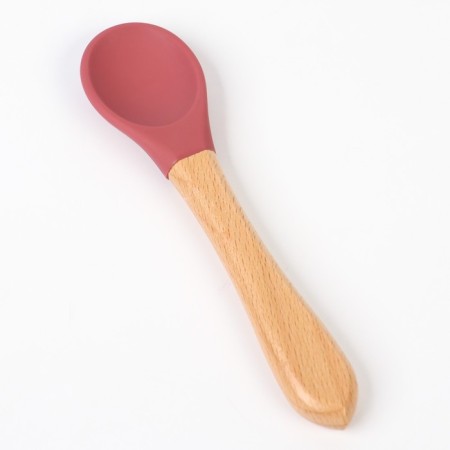 Set for feeding: bib, plate on the suction cup, spoon, m & b, cherry-9